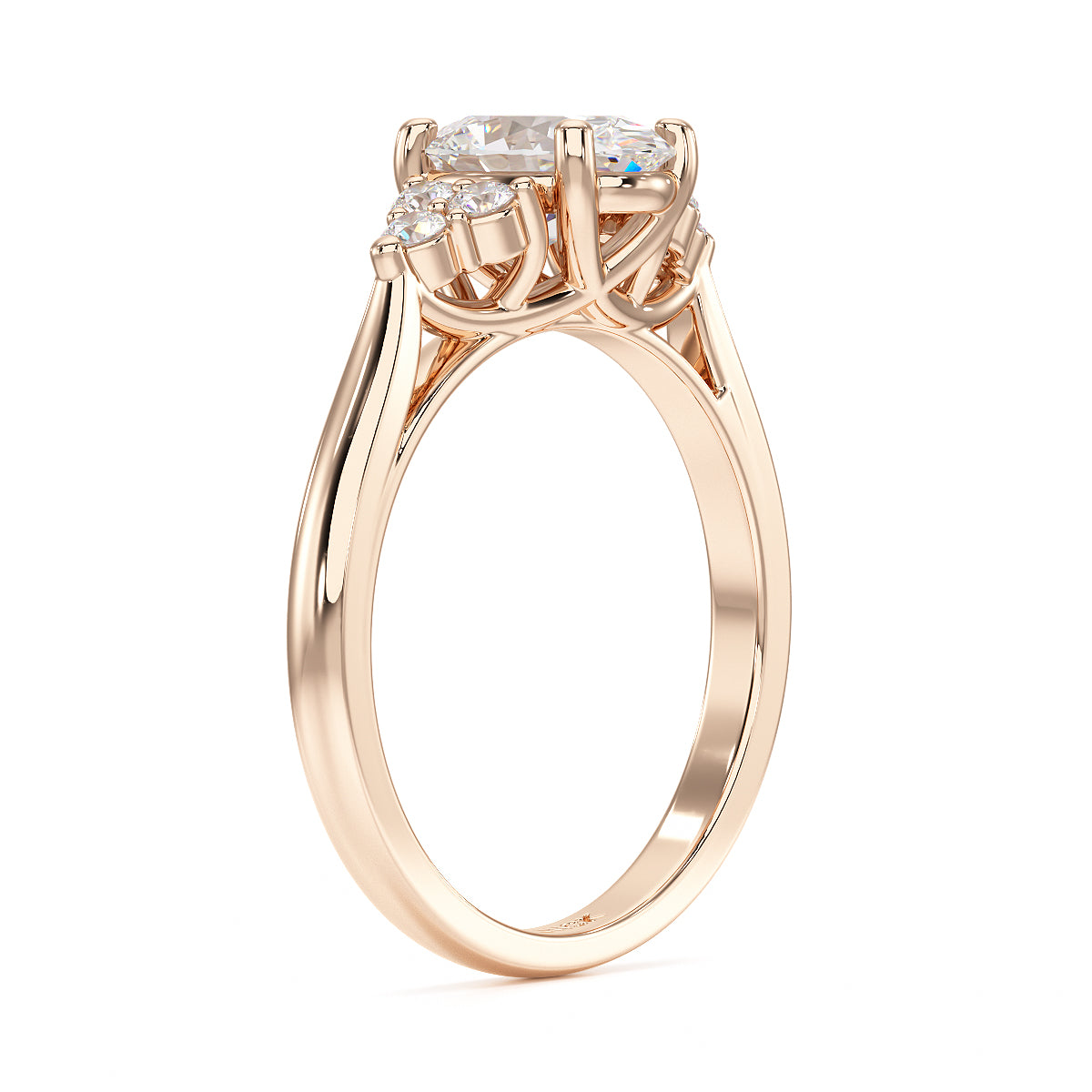 Oval Trefoil Engagement Ring