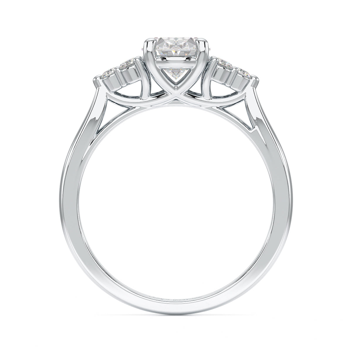 Oval Trefoil Engagement Ring