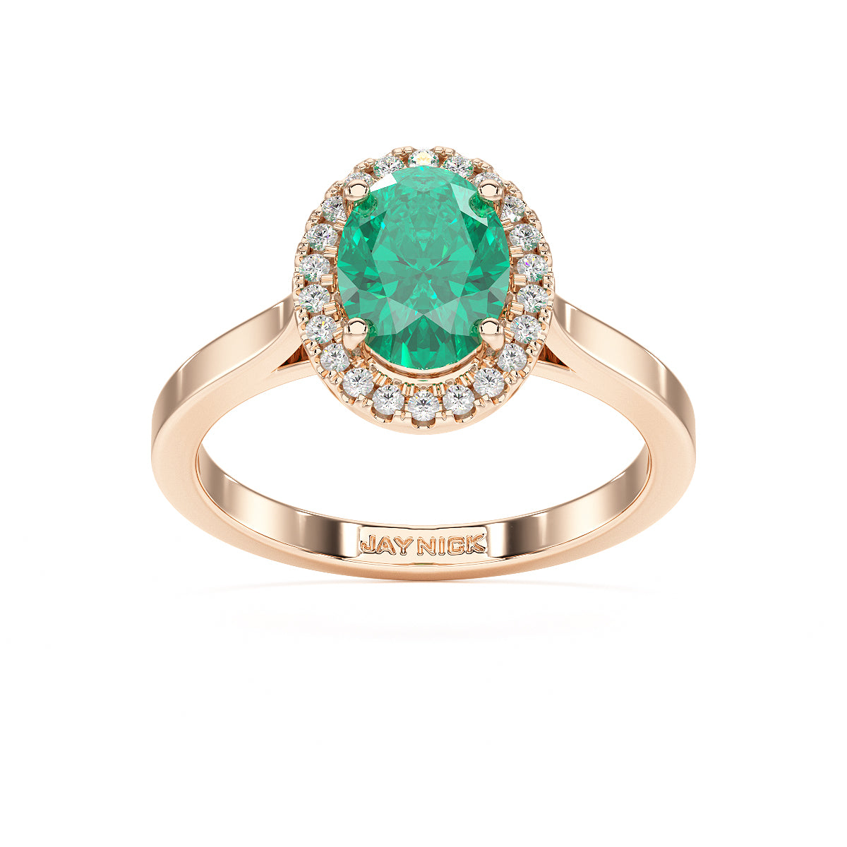 Oval Emerald Halo Ring