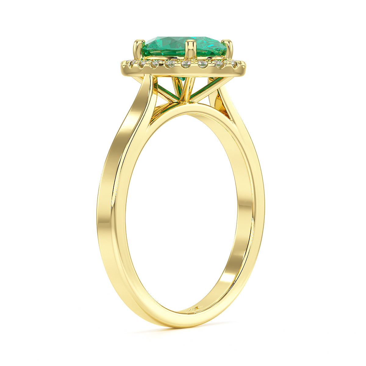 Oval Emerald Halo Ring