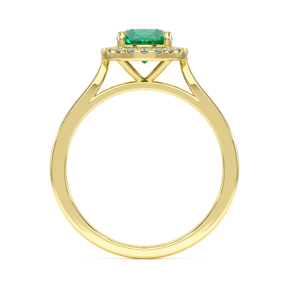 Oval Emerald Halo Ring