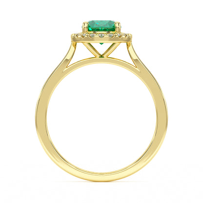 Oval Emerald Halo Ring