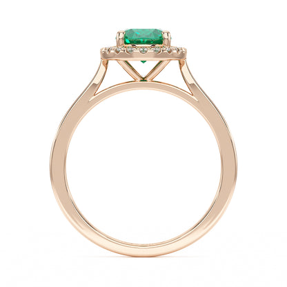 Oval Emerald Halo Ring