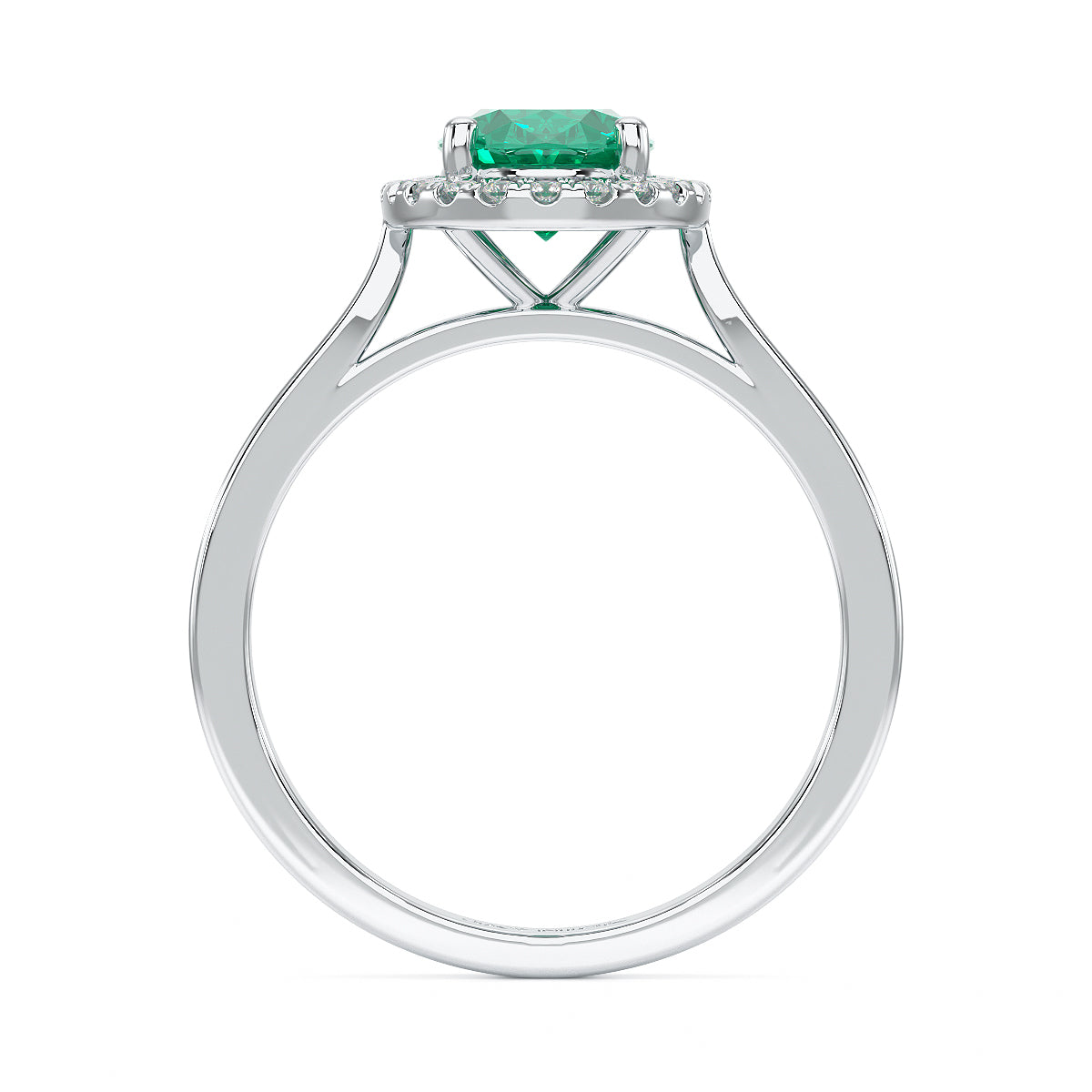 Oval Emerald Halo Ring