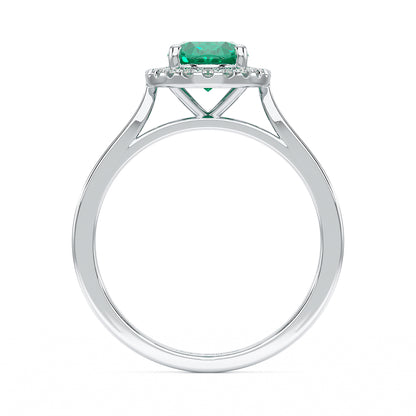 Oval Emerald Halo Ring