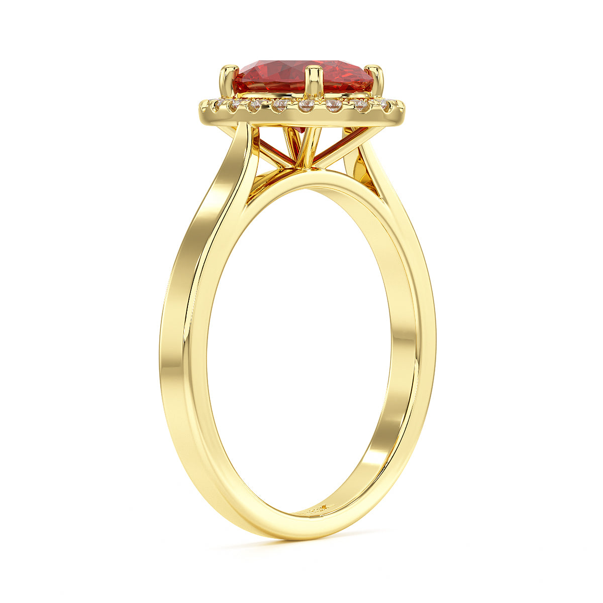 Oval Ruby Halo Ring