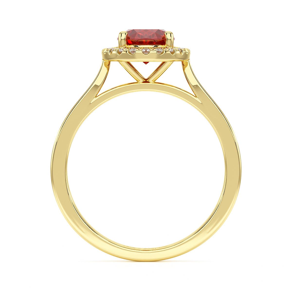 Oval Ruby Halo Ring