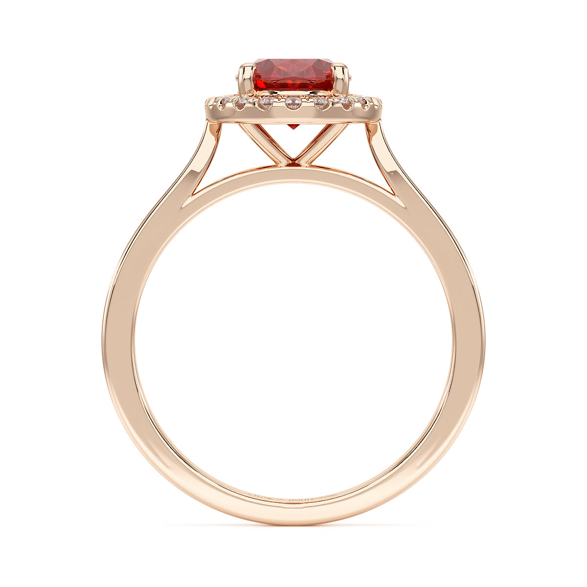 Oval Ruby Halo Ring