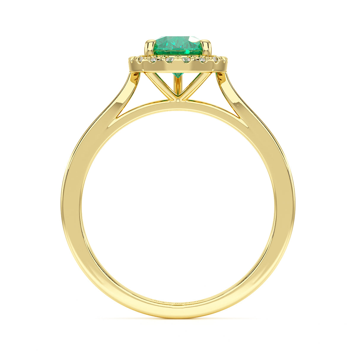 Pear Emerald Halo Ring