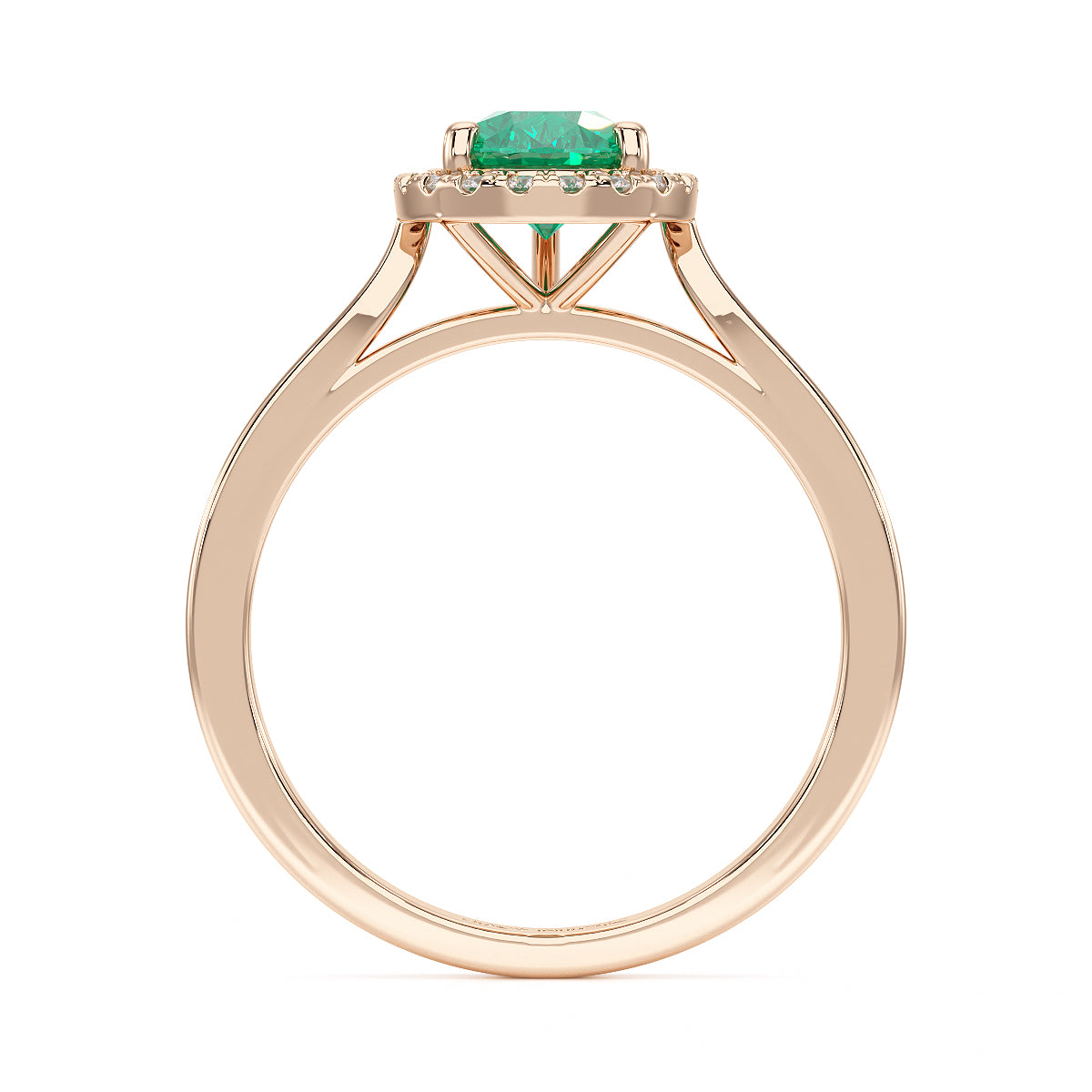 Pear Emerald Halo Ring