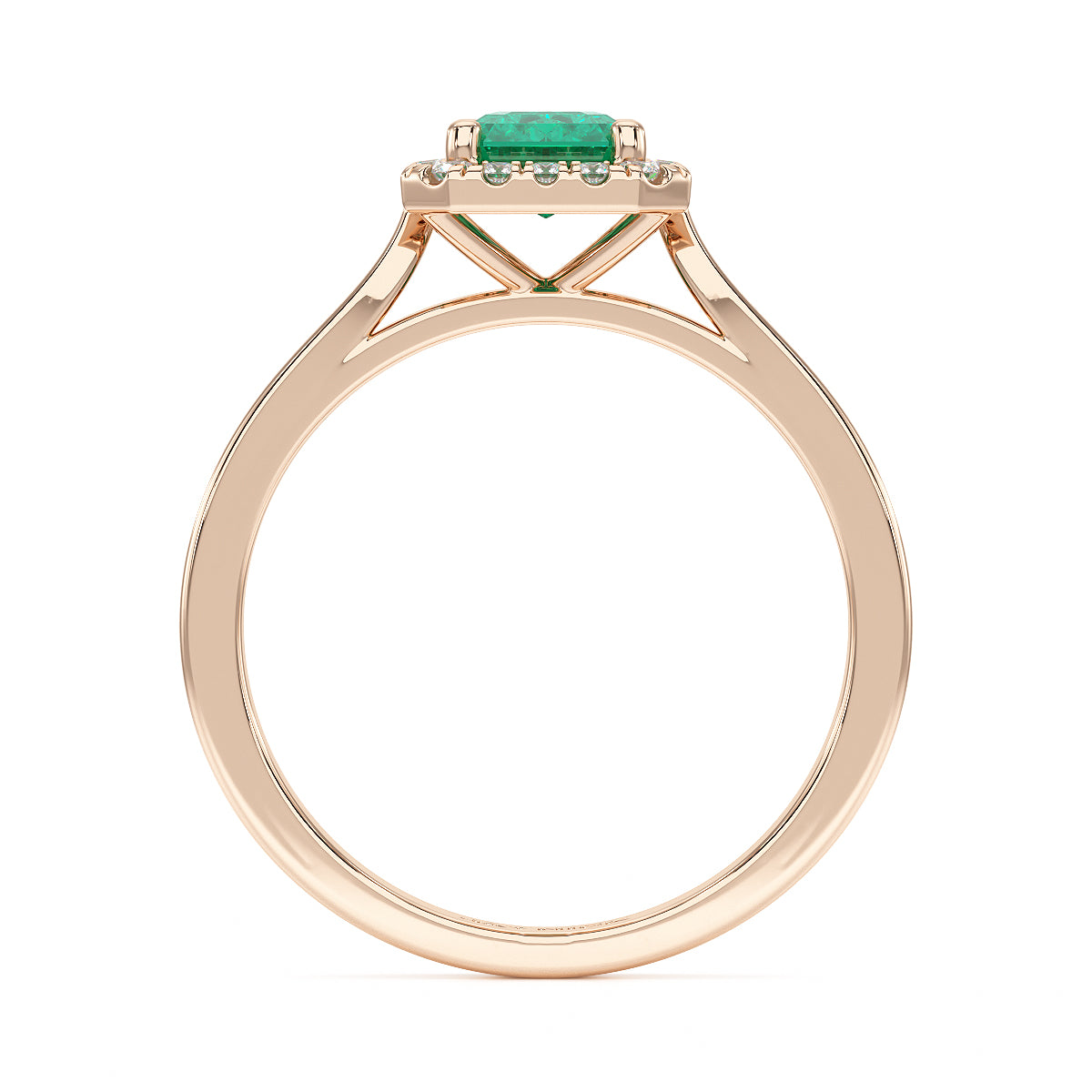 Rectangular Emerald Halo Ring