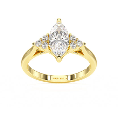 Marquise Trefoil Engagement Ring