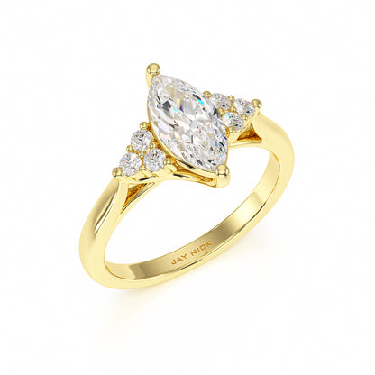 Marquise Trefoil Engagement Ring