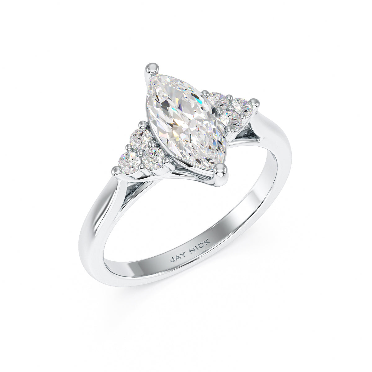 Marquise Trefoil Engagement Ring