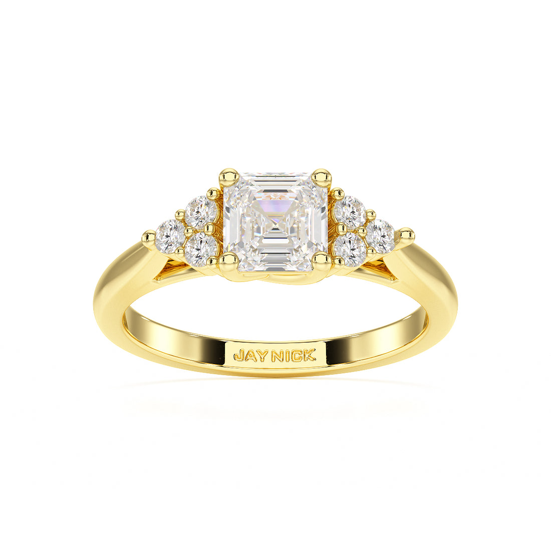 Asscher Trefoil Engagement Ring