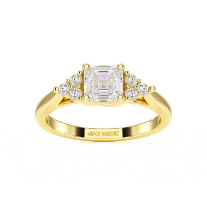 Asscher Trefoil Engagement Ring