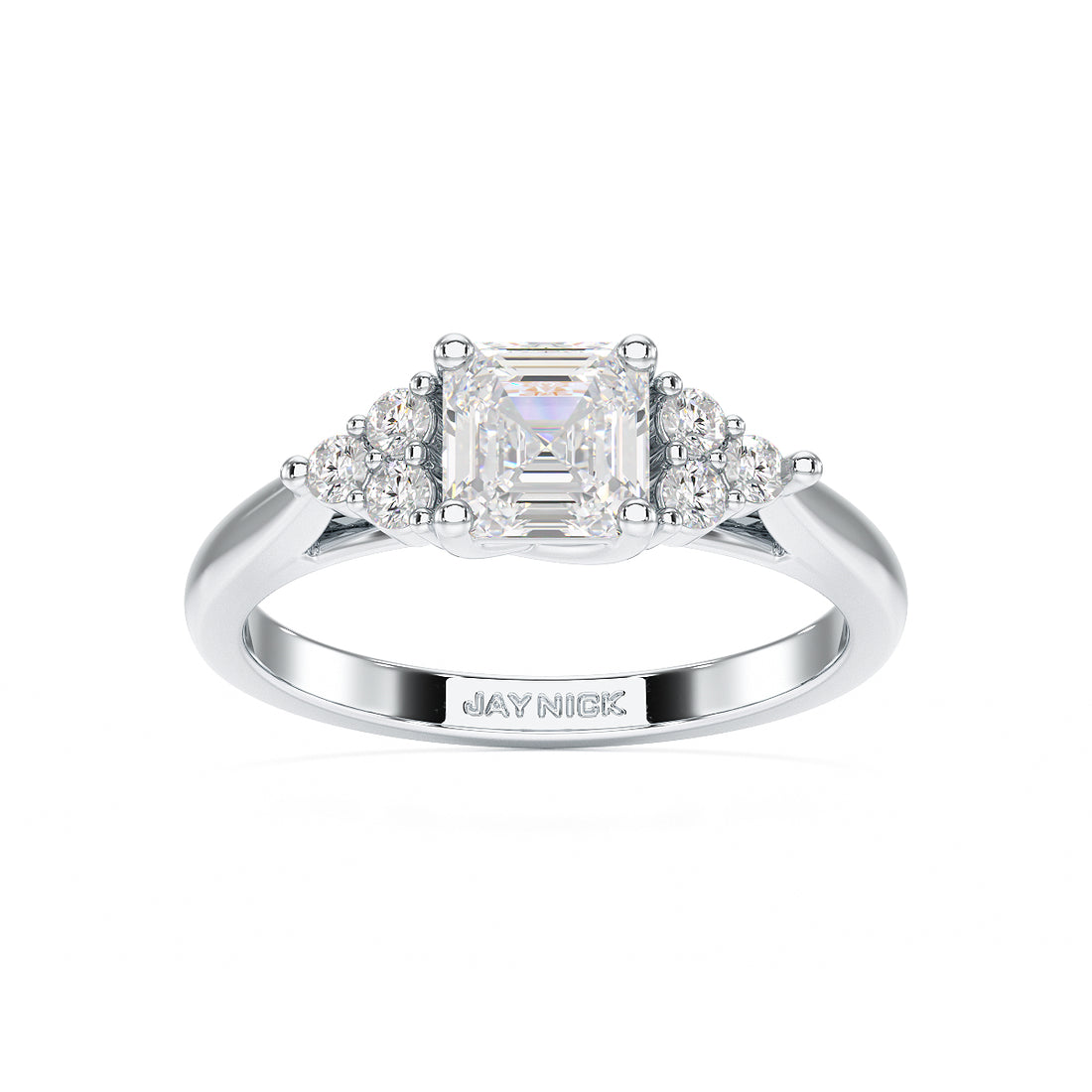 Asscher Trefoil Engagement Ring