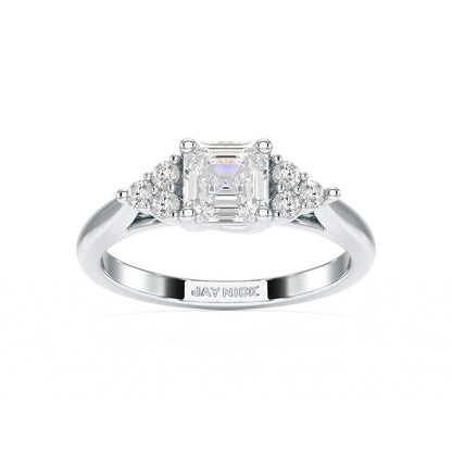 Asscher Trefoil Engagement Ring