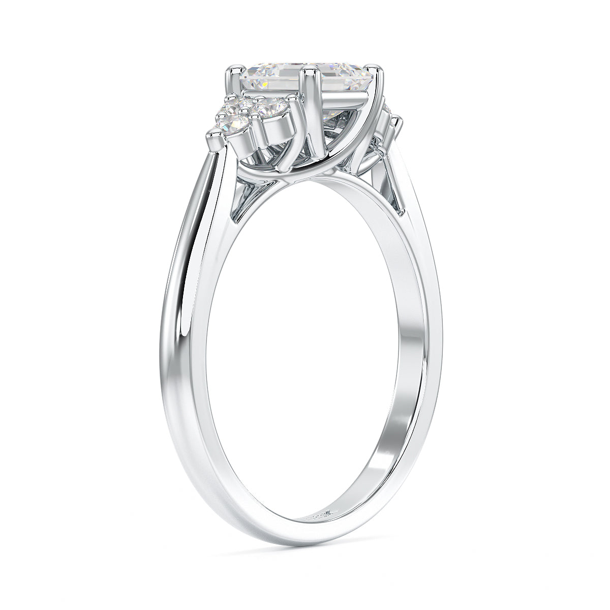 Asscher Trefoil Engagement Ring