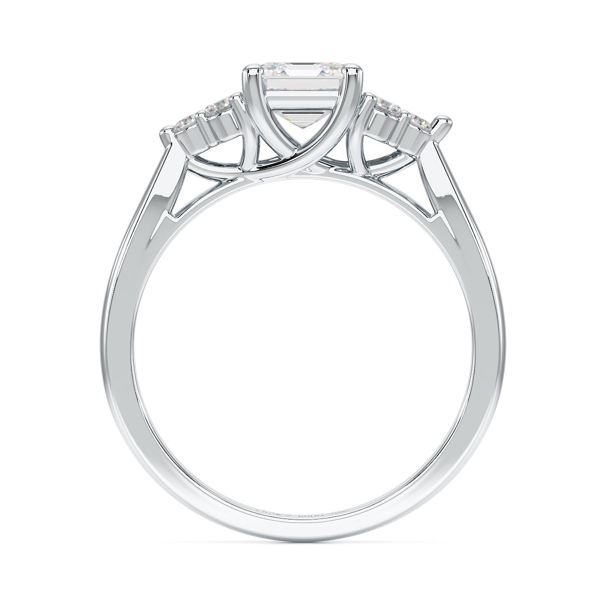 Asscher Trefoil Engagement Ring