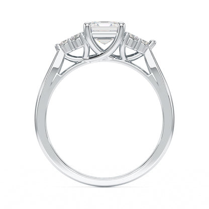 Asscher Trefoil Engagement Ring