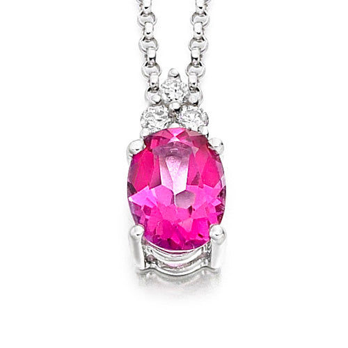 Pink Topaz Trefoil Pendant