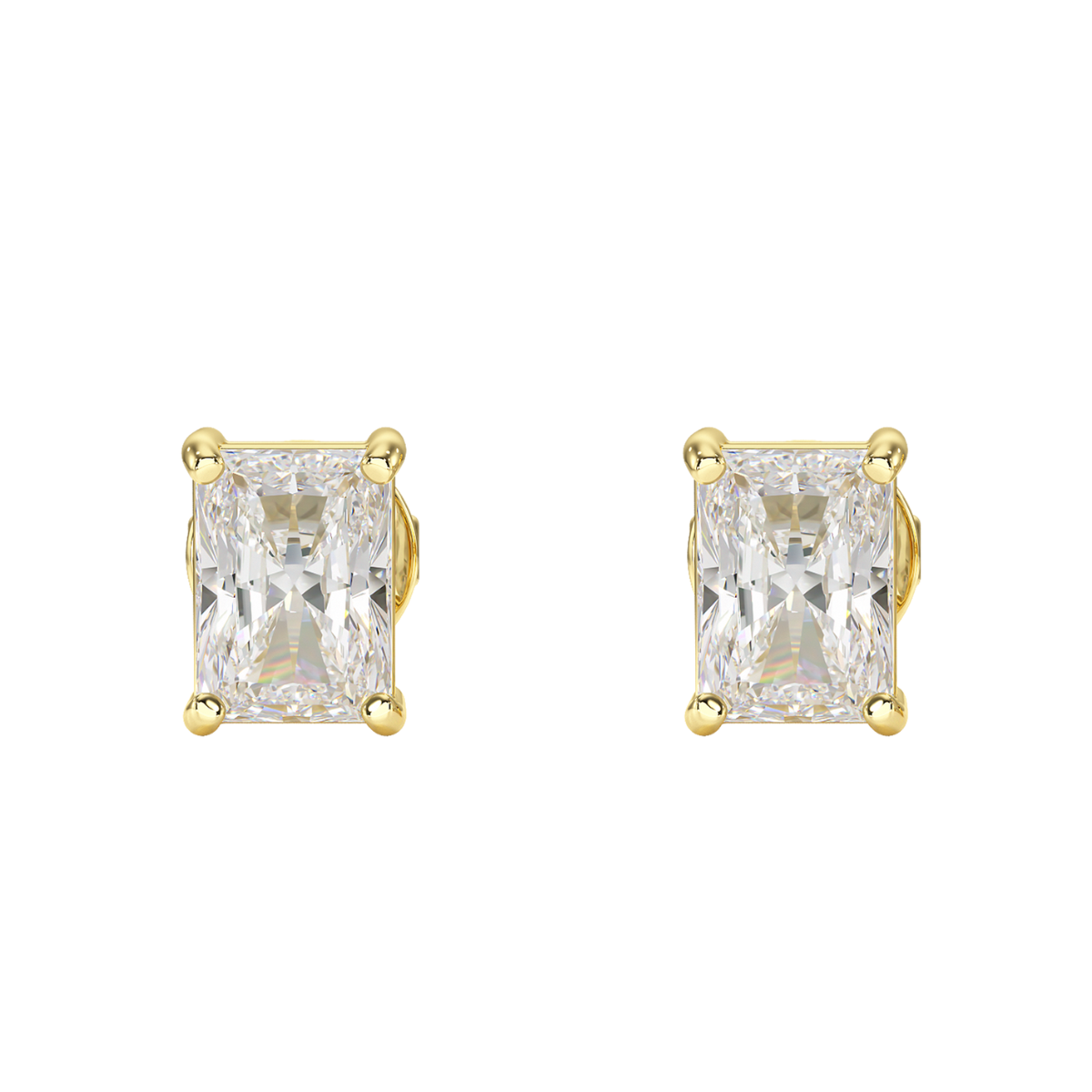 Radiant Solitaire Stud Earrings