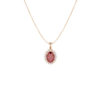 Oval Ruby Sunburst Pendant