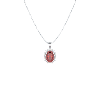 Oval Ruby Sunburst Pendant