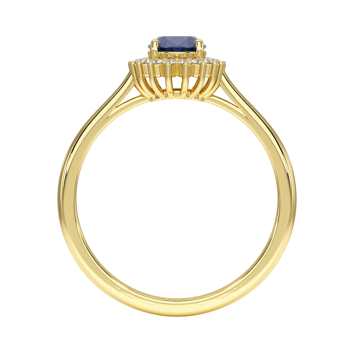 Oval Blue Sapphire Sunburst Ring