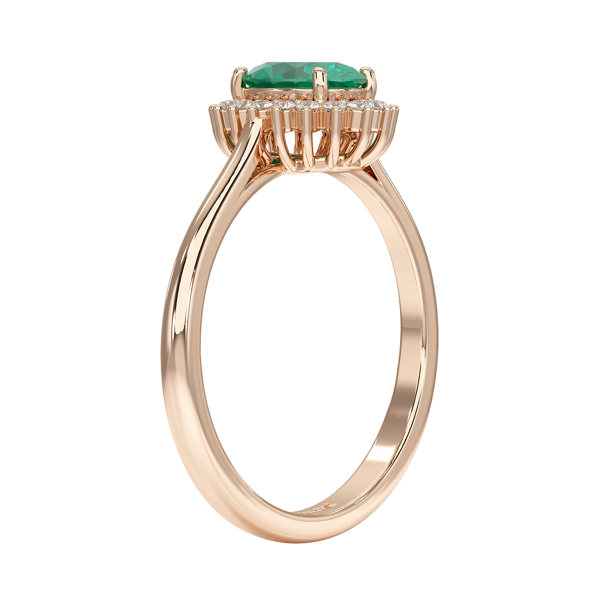 Oval Emerald Sunburst Ring