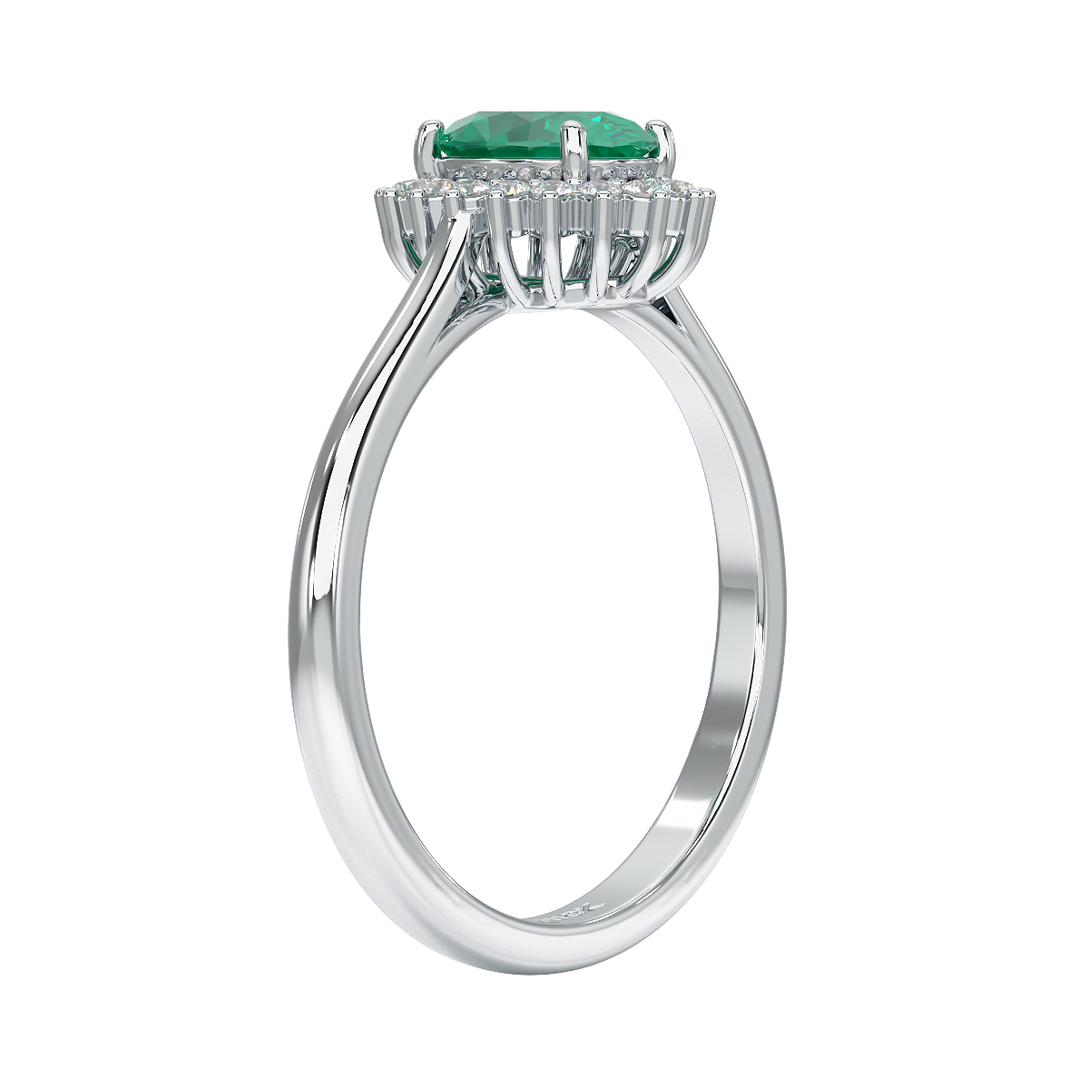 Oval Emerald Sunburst Ring