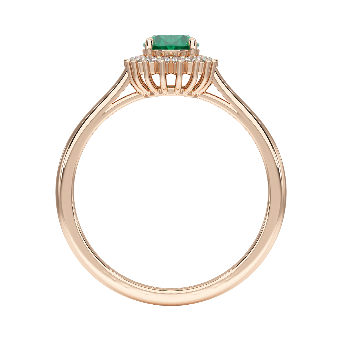 Oval Emerald Sunburst Ring