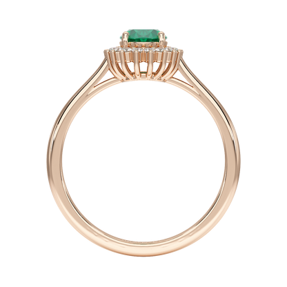 Oval Emerald Sunburst Ring