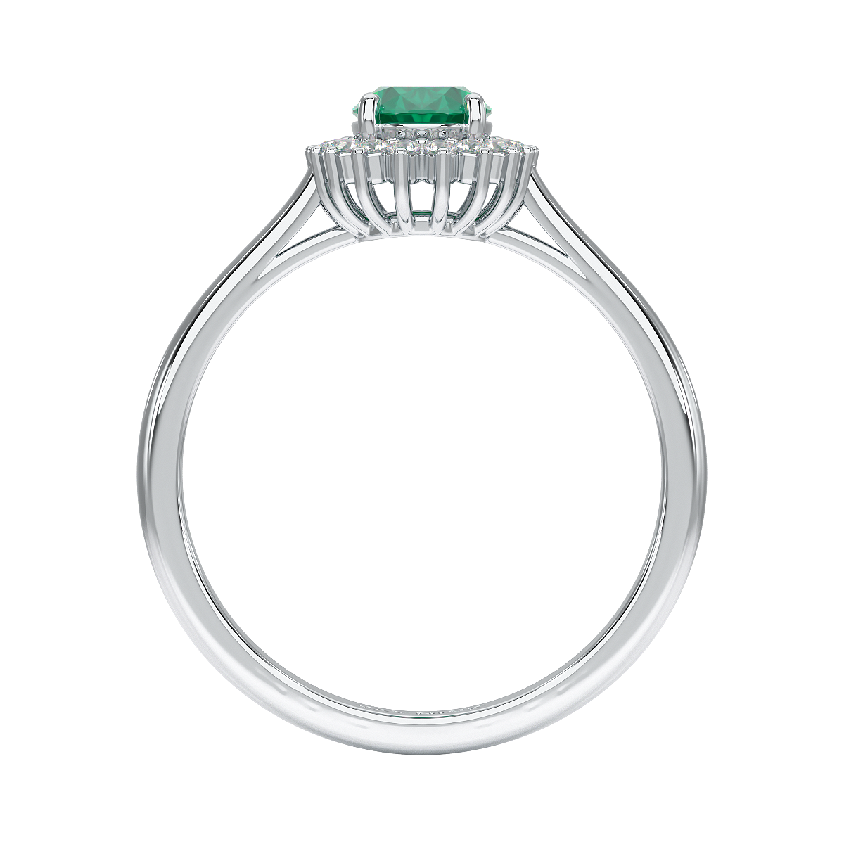 Oval Emerald Sunburst Ring