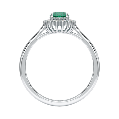 Oval Emerald Sunburst Ring