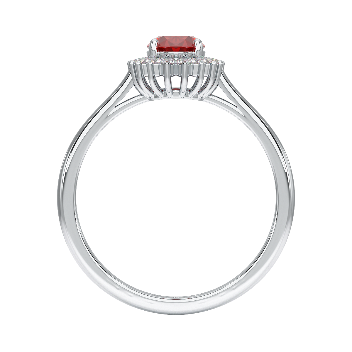 Oval Ruby Sunburst Ring