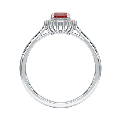 Oval Ruby Sunburst Ring