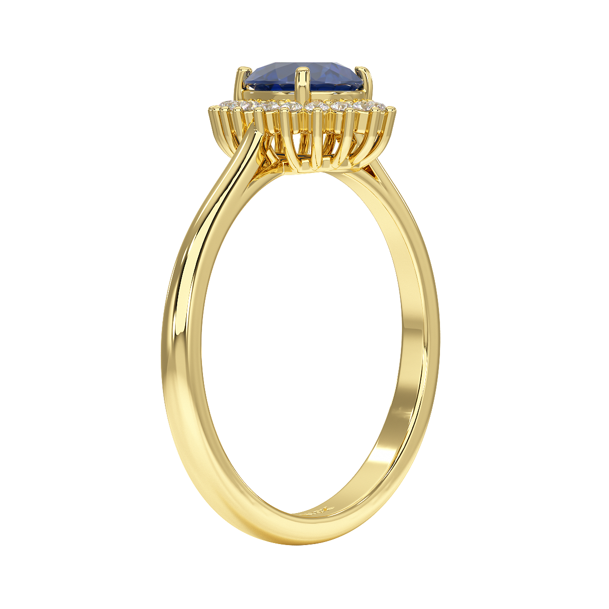 Pear Blue Sapphire Sunburst Ring