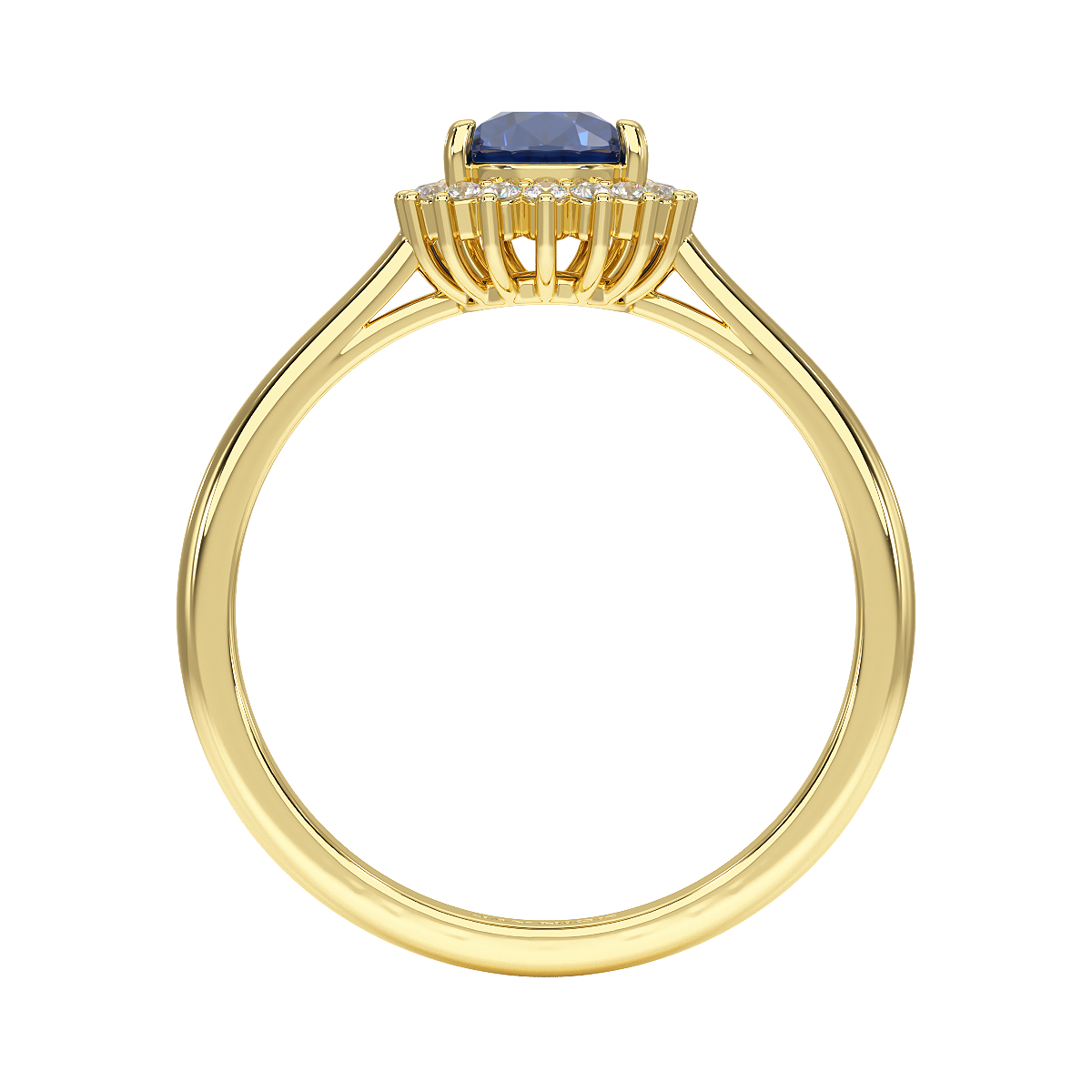 Pear Blue Sapphire Sunburst Ring