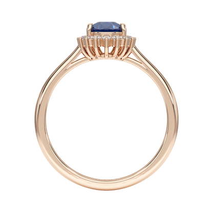 Pear Blue Sapphire Sunburst Ring