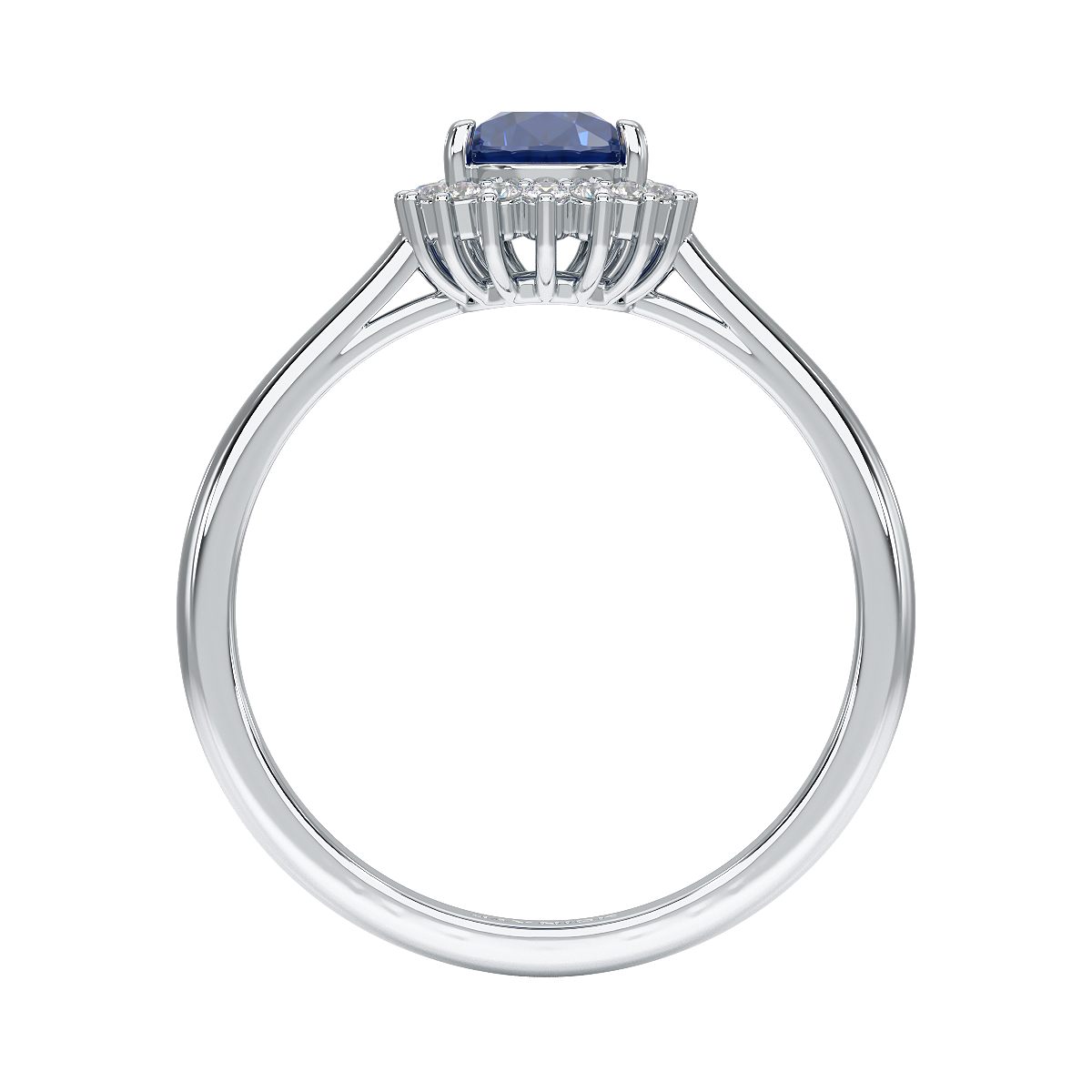 Pear Blue Sapphire Sunburst Ring