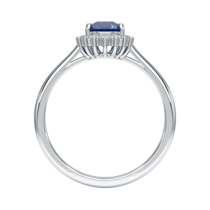 Pear Blue Sapphire Sunburst Ring