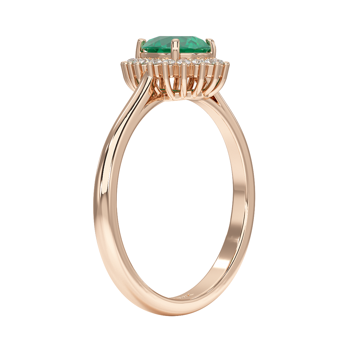 Pear Emerald Sunburst Ring