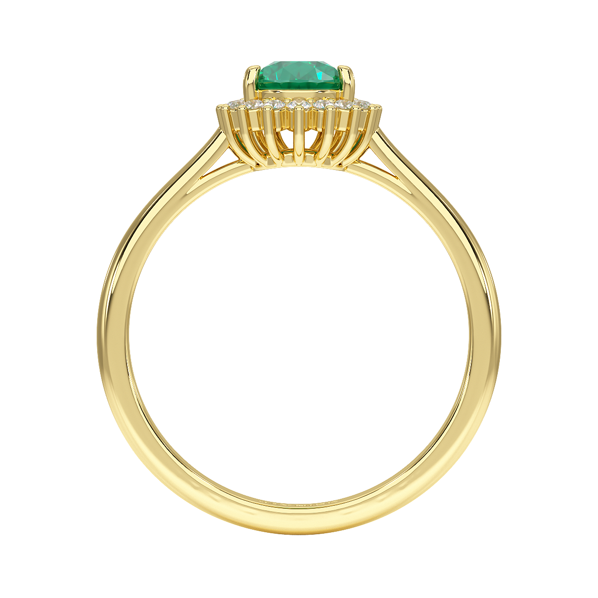 Pear Emerald Sunburst Ring