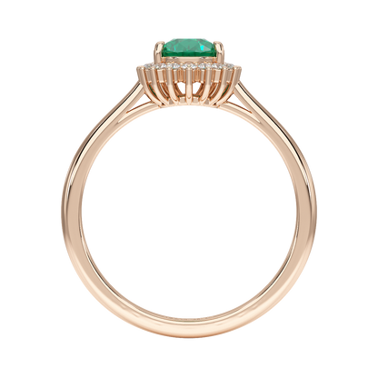 Pear Emerald Sunburst Ring