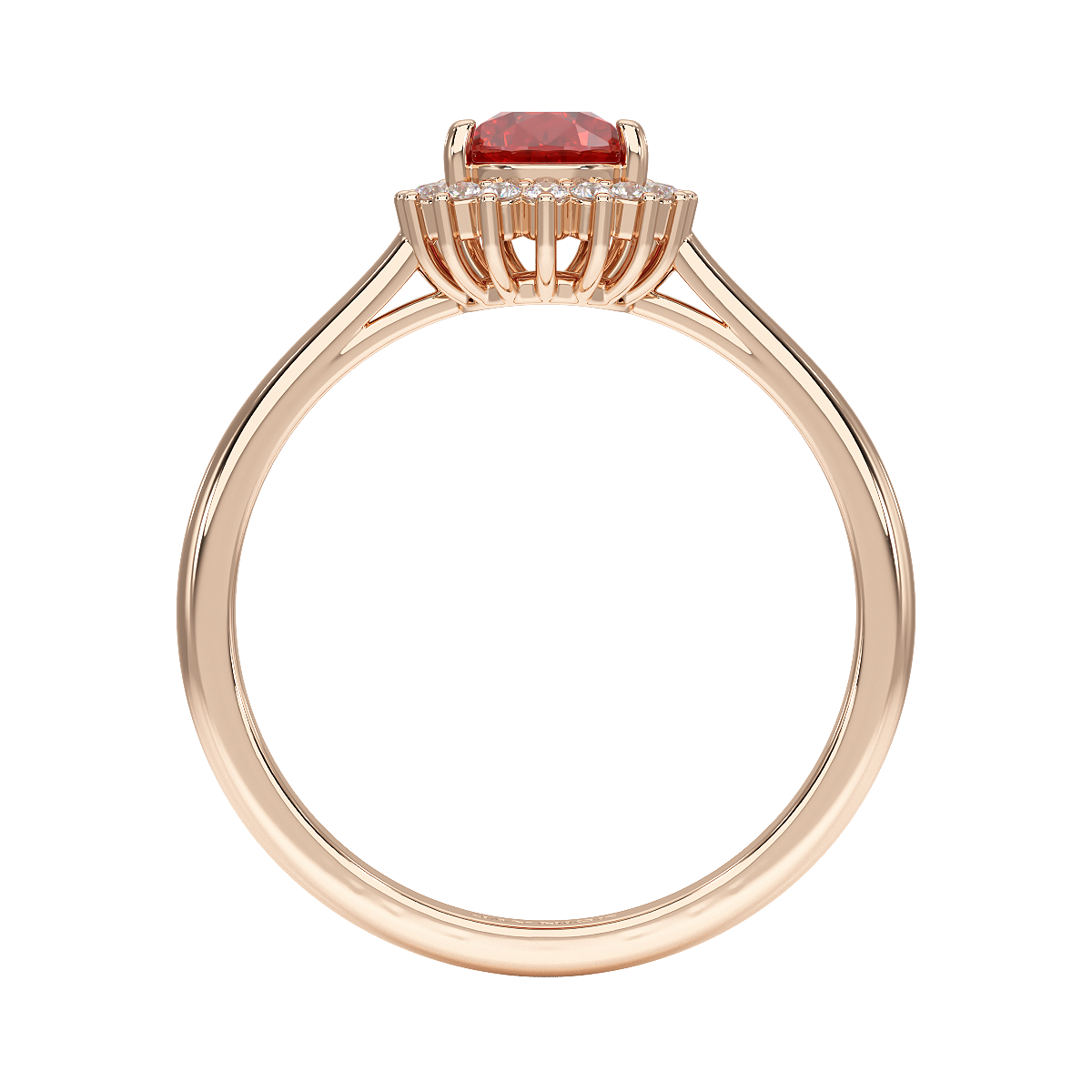 Pear Ruby Sunburst Ring