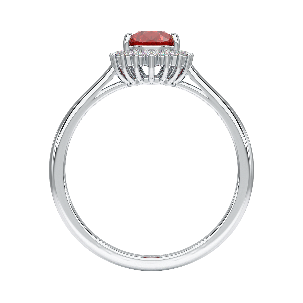 Pear Ruby Sunburst Ring