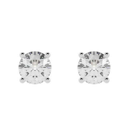 Round Solitaire Earrings