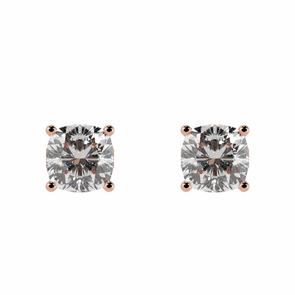 Cushion Solitaire Stud Earrings